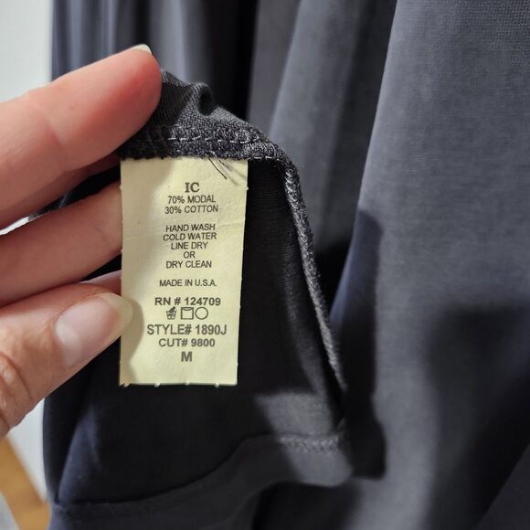 IC by Connie K Gray Black Drape Front Cardigan Sweater Women’s Medium Knit - Picture 6 of 7